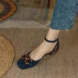 Rarove Sandals Women Summer New Retro Closed Square Toe Sandals Woman Slip On Mules Shoes Buckle Strap Lady Flat Shoes