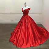 Rarove  Elegant Simple Red Prom Dresses V Neck Ball Gowns Cap Sleeve Satin vestidos de formatura Backless Reflective Dress