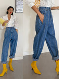 RAROVE High Waist Jeans Women Harem Pants Korean Style Outfits Casual High Street Denim Trousers Pantalon Femme Vintage Jeans