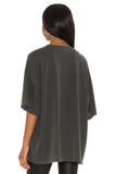 Rarove Streetwear Print Oversized Black Gray Tshirt Women Summer O Neck Short Sleeve Tops Casual Loose Ladies Tee
