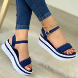 Rarove New Flats Sandals For Women Retro Weave Leather Peep Toe Wedges Sandals Summer Casual Female Platform Shoes Outdoor Zapatos
