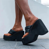 Rarove Women Flip Flops Slippers Female Super High Heel Sandals Summer Ladies Platform Sewing Fashion Outsides Height Increasing Shoes