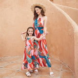 Rarove Woman Girls Long Dress Outfits 2023 Bohemia Mother Daughter Dresses Family Look Sleeveless Mommy and Me Matching Clothes Fashion