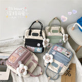 Rarove Back to school supplies Korean Style Cute  Backpacks Women Waterproof Nylon Small Shoulder Bags For Girls Schoolbags Flower Travel Backpack