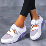Rarove Cushion Platform Shoes Women Casual Shoes Ladies Sneakers Breathable Mesh Spring Summer Wedge Shoes Ankle Strap Flats
