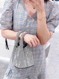 Rarove Back to school supplies Luxury Designer Handbags Women Shoulder Bag Female Shopper Purse Fashion Casual Shiny Rhinestone Chain Bucket Crossbody Bag