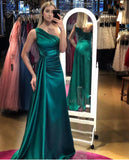 Rarove Graduation Prom One Shoulder Mermaid Evening Dresses Long Satin  Formal Party Prom Gown for Women