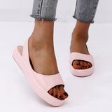 Rarove Pink PU Leather Platform Sandals Women Casual Solid Color Flat Sandals Woman Summer Open Toe Comfy Beach Sandalias