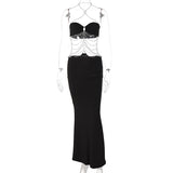 Rarove Chain Backless Sleeveless Woman’s Long Black Dress Party Prom Bodycon Dresses Summer Cocktail Vestidos  Night Club Clothing