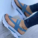 Rarove Back to School Summer Chunky Heel Women Outdoor Slippers Thick Platform Sole Casual Leisure Beach Height Increasing Flop Flips Ladies Shoes