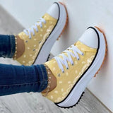 Rarove 2023 Spring New Women's Sneakers Low-top Thick Bottom Printed Canvas Large Size 43 Casual Platform Women Sports Vulcanize Shoes