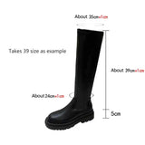 Rarove Women Over The Knee High Boots Motorcycle Chelsea Platform Boots 2022 Winter Gladiator Fashion PU Leather High Heels Boots Shoes