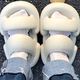 Rarove Summer Women Men EVA Beach Slippers Thick Sole Soft Pillow Slides Couple Outdoor Jelly Sandals Big Size Fashion Flip Flops Shoes