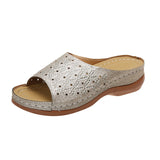 Rarove Gold Silver Crystal Platform Slippers Women Summer Open Toe Beach Sandals Woman Light Comfortable Wedge Slides Shoes