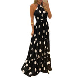 Rarove Off Shoulder Party Dresses Women Lady Ruffle Leopard  Print Flare Long Sundress Ladies Strappy Slash neck Vestido