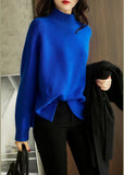 Rarove-Vintage Blue side open slim fit Wool Fall Knit sweaters
