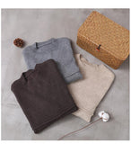 Rarove-Vintage chocolate knitted top trendy plus size patchwork sweaters asymmetric hem