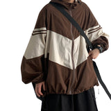 RAROVE-Contrast Color Hooded Outdoor Jacket