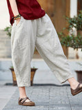Rarove-Loose Pure Color Comfortable Linen bloomers