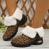 Rarove- Leopard Print Casual Patchwork Round Keep Warm Comfortable Out Door Shoes