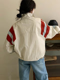 RAROVE-Vintage Patchwork Collar Neck Jacket