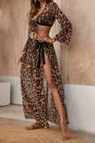 RAROVE-Women's Spring and Summer Outfits, Casual and Fashionable 2 Pack Leopard Top and Skirt Set