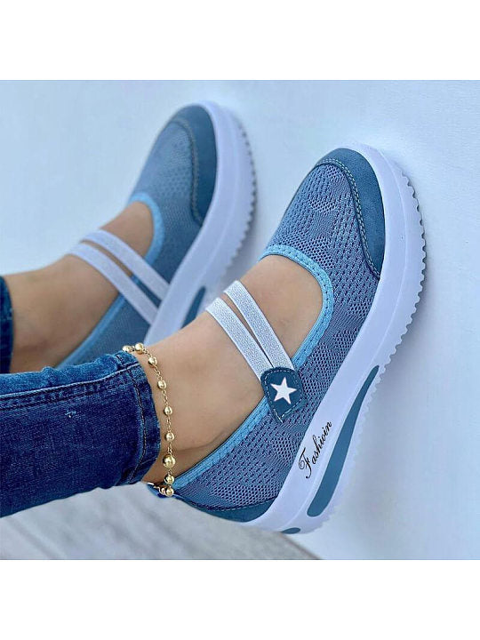 Rarove- Summer Casual Solid Color Wedge Round Toe Shoes