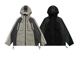 RAROVE-Color Block Zip Up Hooded Jacket