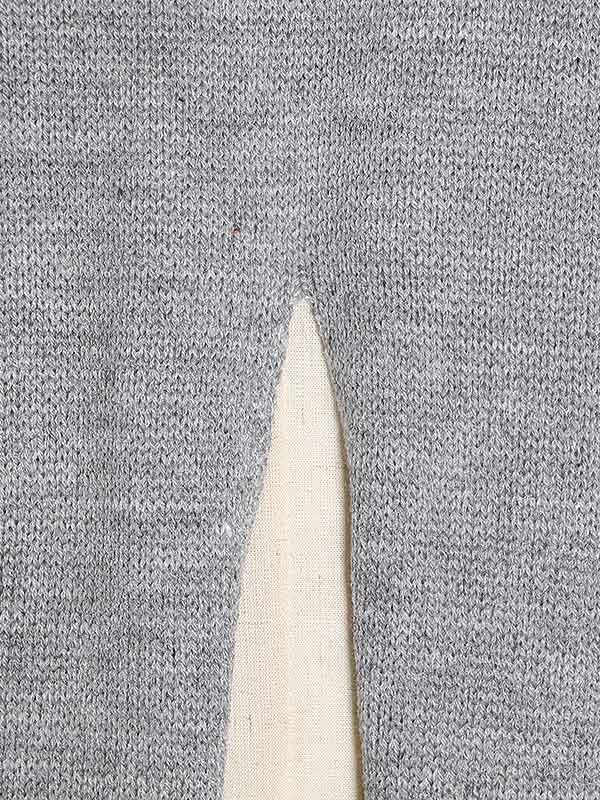Rarove-Original Solid Split-Front Sweater