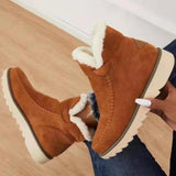 Rarove- Cream White Casual Patchwork Solid Color Keep Warm Comfortable Shoes