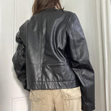 RAROVE-Vintage Side Striped Pu Leather Jacket