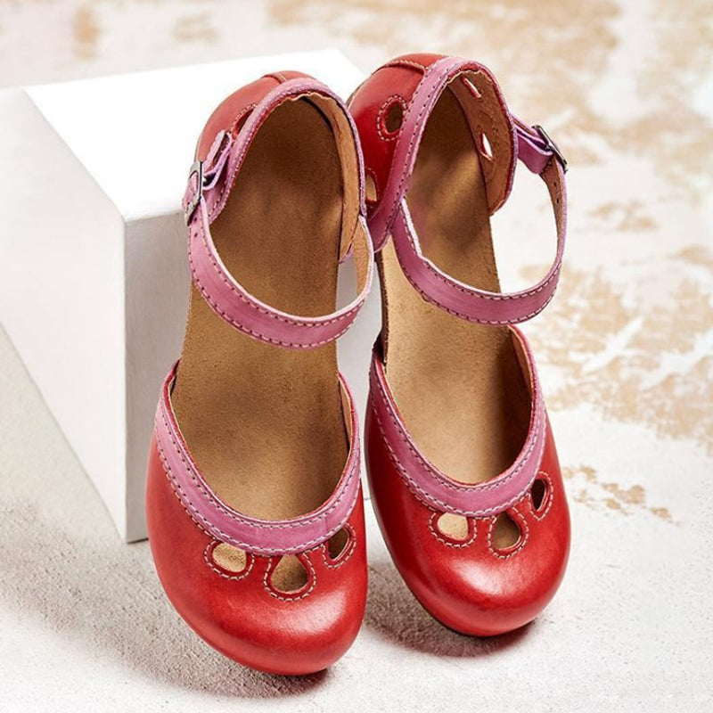 Rarove- Women's retro block heel sandals