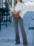 Rarove Tassel Stretch Mid Waist Bootcut Jeans, Pleated Plicated Pattern Denim Pants, Women's Denim Jeans & Clothing
