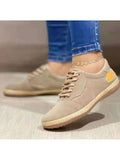 Rarove- Casual Solid Color Lace-up Shoes