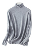 Rarove-Simple Loose Long Sleeves Solid Color High-Neck Sweater Tops