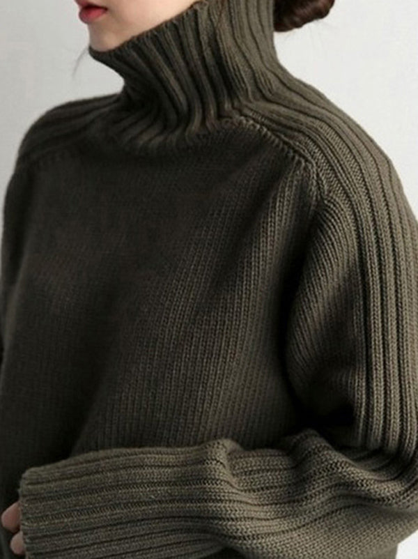 Rarove-Simple Turtleneck Sweater