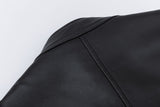 RAROVE-Patchwork Pu Leather Zip Up Jacket