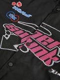 RAROVE-Vintage Embroidered Motorcycle Varsity Jacket