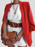 Rarove-Women's Blazers Fashion Lapel Slim-Fit Cardigan Blazer