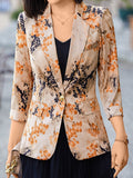 Rarove-Korean Style Fashion Slim Printed Blazer