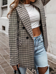 Rarove-Plaid Print Lapel Small Blazer