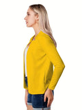 Rarove-Solid Color Split Open Front Long Sleeve Elegant Blazer
