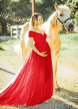 Cute Women Dress Maternity Photography Props Off Shoulder Pregnancy Dresses Clothes Chiffon Maxi Maternity Gown For Photo Shoots
