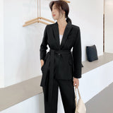 Elegant Women Pant Suits One-button Blazer Jacket & Ankle-length Pants Workwear Female Suits 2 Pieces Set 2021 Autumn
