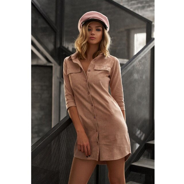 Women Vintage Sashes Front A-line Party Dress Long Sleeve Turn Down Collar Solid Elegant Casual Dress 2022 Autumn Fashion Dress
