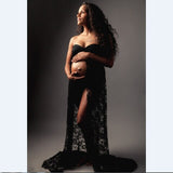Maternity Photography Props Pregnancy Fancy Dress Lace Sexy Maxi Gown Maternity Dress Split Front Women Long Dress