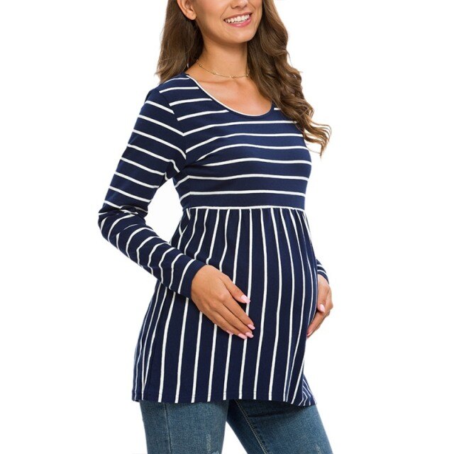 Loose Maternity Tops Plus Size Pregnancy Blouse Ruffles T-shirt Tunic Casual Maternity Clothes Pregnant Womens Clothing Cotton