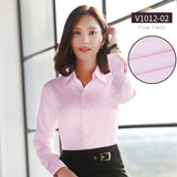 RAROVE-Women Blouse Long Sleeve Shirts Striped/Solid Color Ladies Office Shirts White Slim-fit Female Formal Social Blouses Tops Blusas