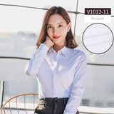 RAROVE-Women Blouse Long Sleeve Shirts Striped/Solid Color Ladies Office Shirts White Slim-fit Female Formal Social Blouses Tops Blusas