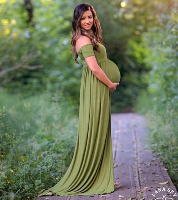 Maternity Photography Props Pregnancy Clothes Maxi Maternity photography Dress Cotton Maternity Dress For photography Props